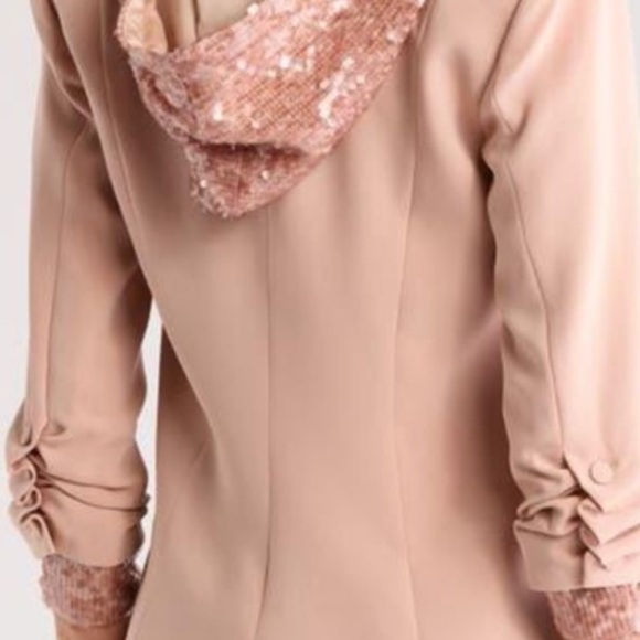 Cinq a Sept Khloe Sequin Hooded Blazer - Blusher - Picture 2 of 6